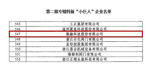 重磅！維融科技上榜國家專精特新“小巨人”企業(yè)名單！